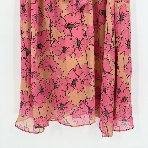 Joie Kaz Silk Floral Midi Dress in Sandstorm Multi Floral Size XS - Picture 10 of 15